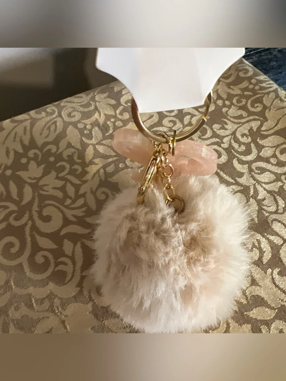 Letter K Keychain With Fuzzy Pom Pom Keys Purse Charm